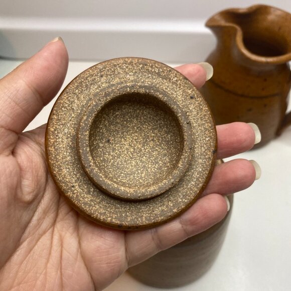 Saltbox Pottery Studio Pottery Art 2 Pcs Sugar And Creamer, Signed Collectible - Picture 5 of 11